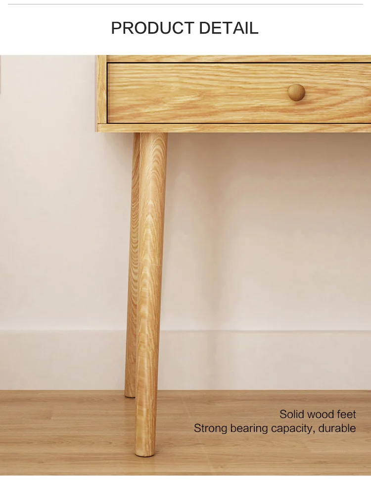 Modern Nordic Simple Bedroom Furniture Storage Cabinet Solid Wood Foot Makeup Table Dresser