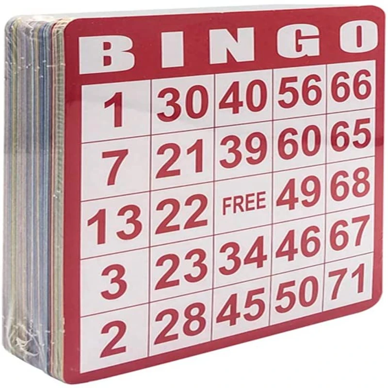 Bingo Game Set Paper Game Cards Mixed Color Disposable White Cardboard