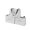 Blank design white letter printed gift kraft paper bag with handle