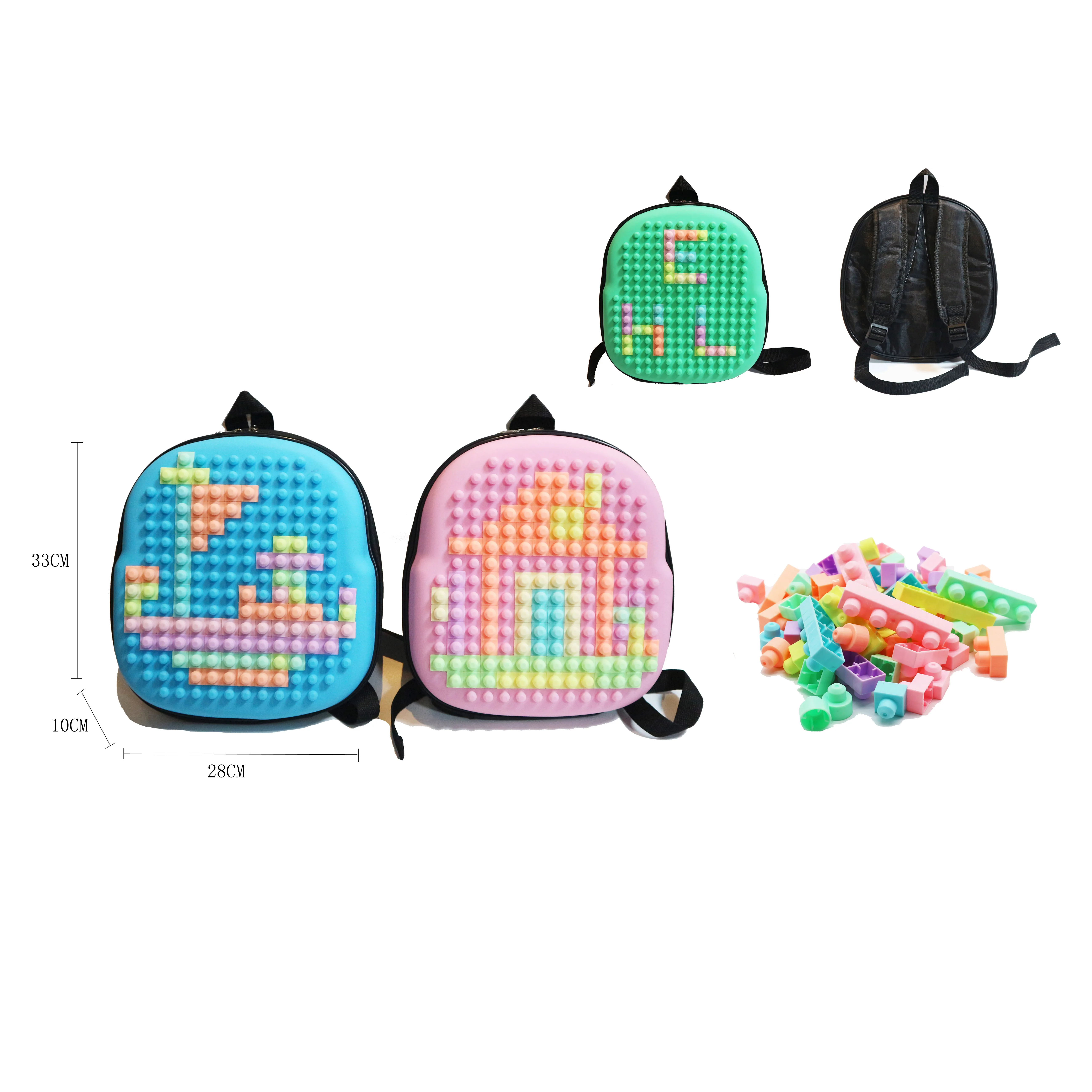 热销diy 的硅智能早教书包积木玩具集批发童装