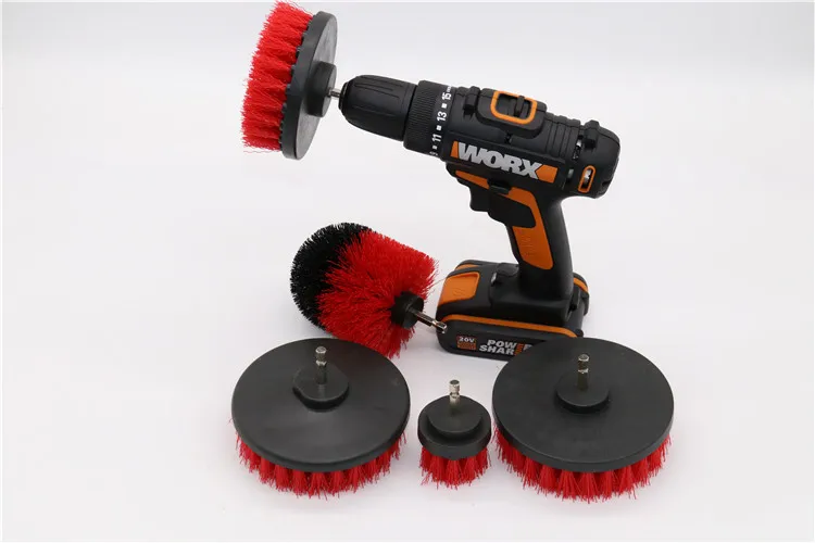 Pp Bristle Car Rim Cleaning Flat Brush For Drill With Wholesale Price