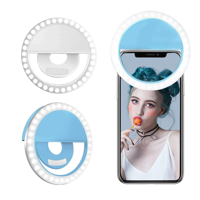 

led Selfie Ring Light Mobile Phone Mini Selfie LED Ring Light ring fill light Rechargeable