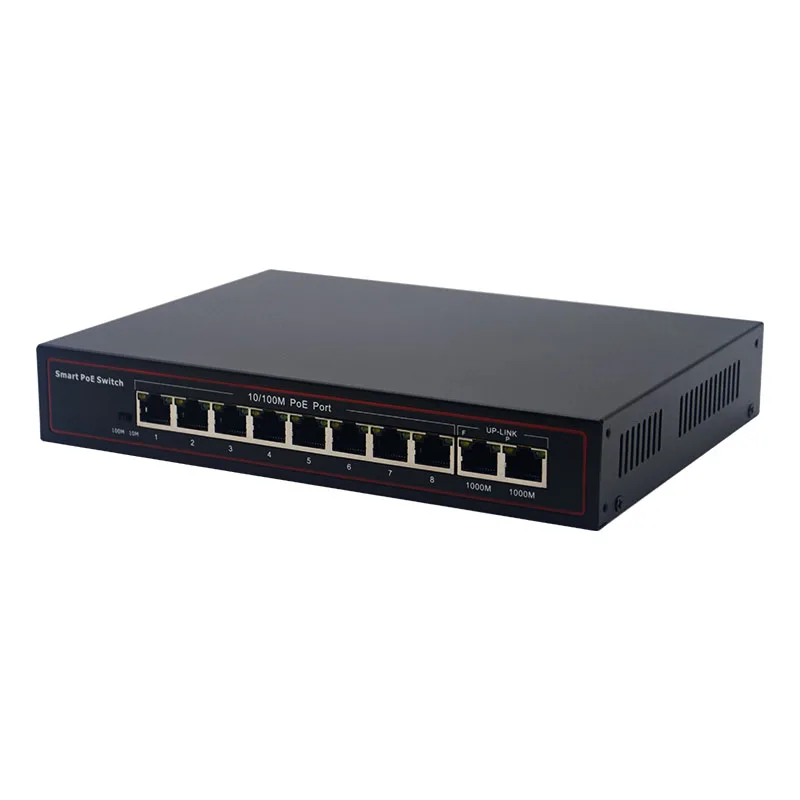 OEM/ODM  POE Switch  Unmanaged 12V/24V 10/100Mbps 8 PoE Ports with 2 10/100Mbps Uplink Ports POE Switch supplier