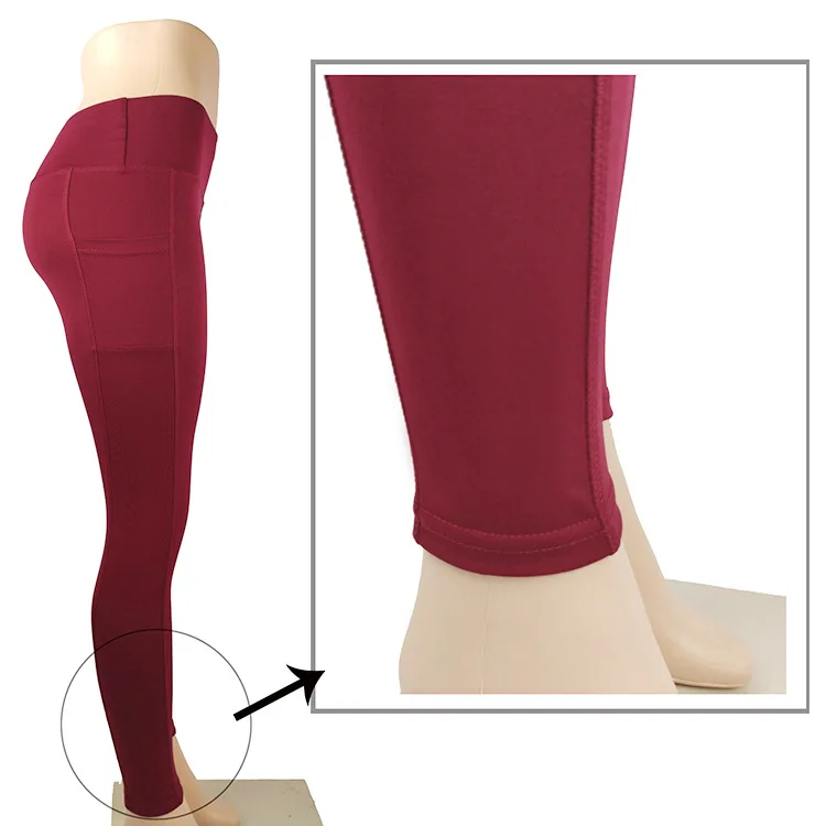 Solid Color Piece Leggings Pocket Legging For Woman