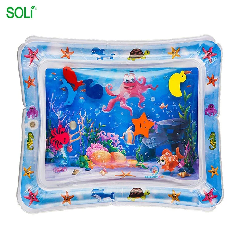 OEM manufacture 26inch Inflatable Baby Water Play Mat Premium Tummy Time Water Mat