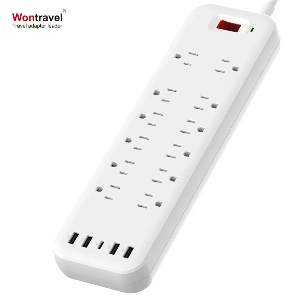 Hot Sale America USB Socket Switch 6 Feet Power Cord Outlet US Extension Power Strip For Home Hotel School Office