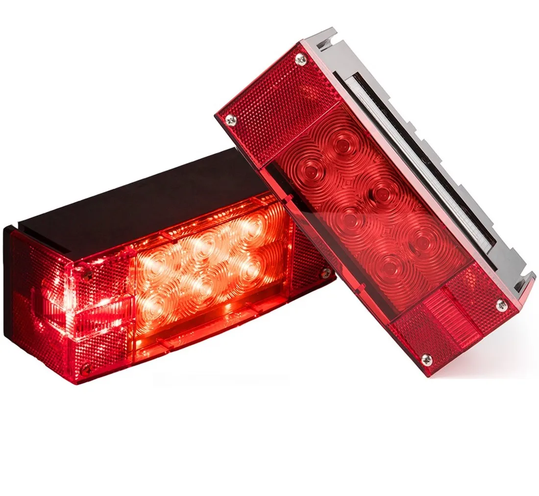 12V Low Profile IP 68 Tail LED Trailer Lights kit Waterproof square Trailer Light Set