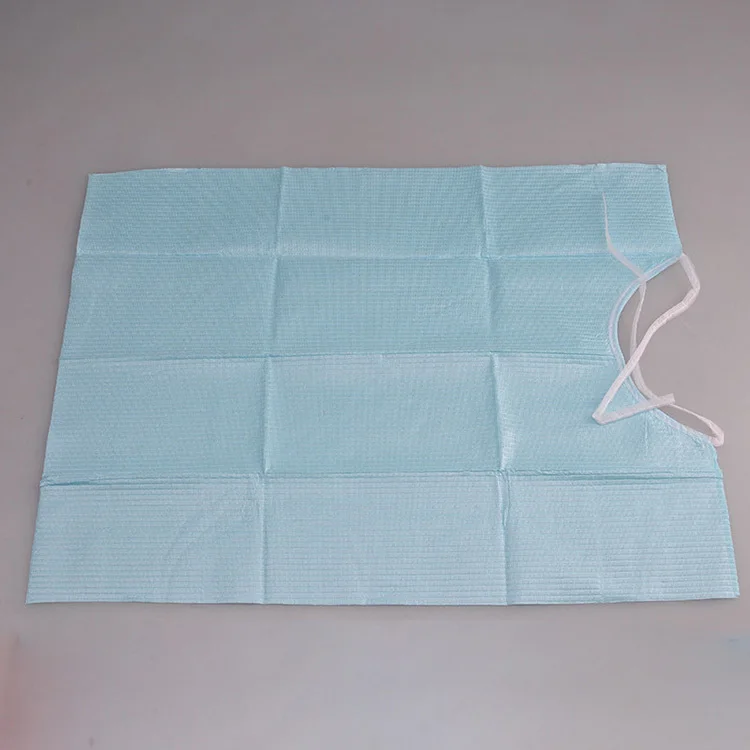 Disposable Colorful Dental Bibs Patient Tissue 3ply Tissue Waterproof