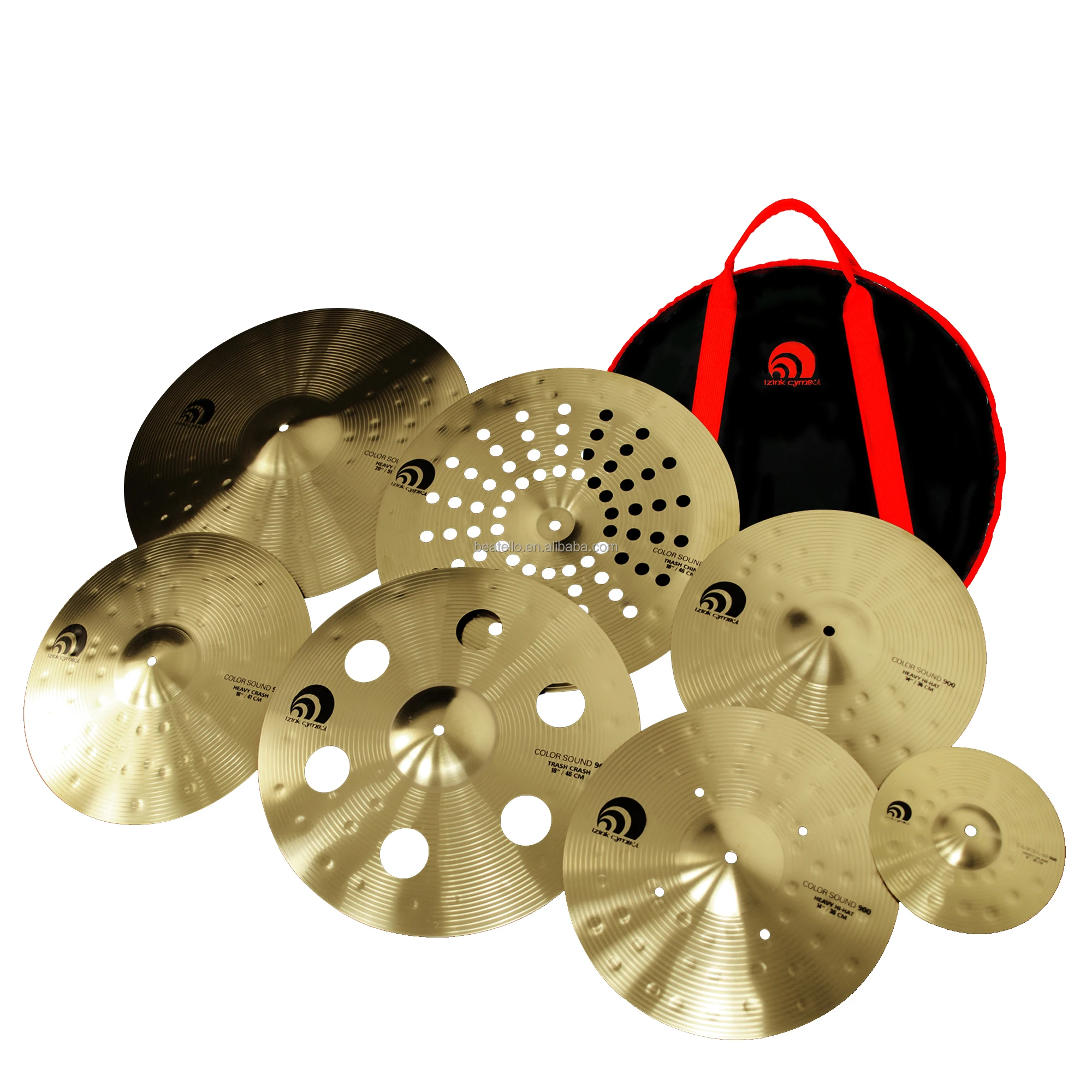 IZNK 7-Piece Professional Handmade Cymbals Set for Drum Kits with