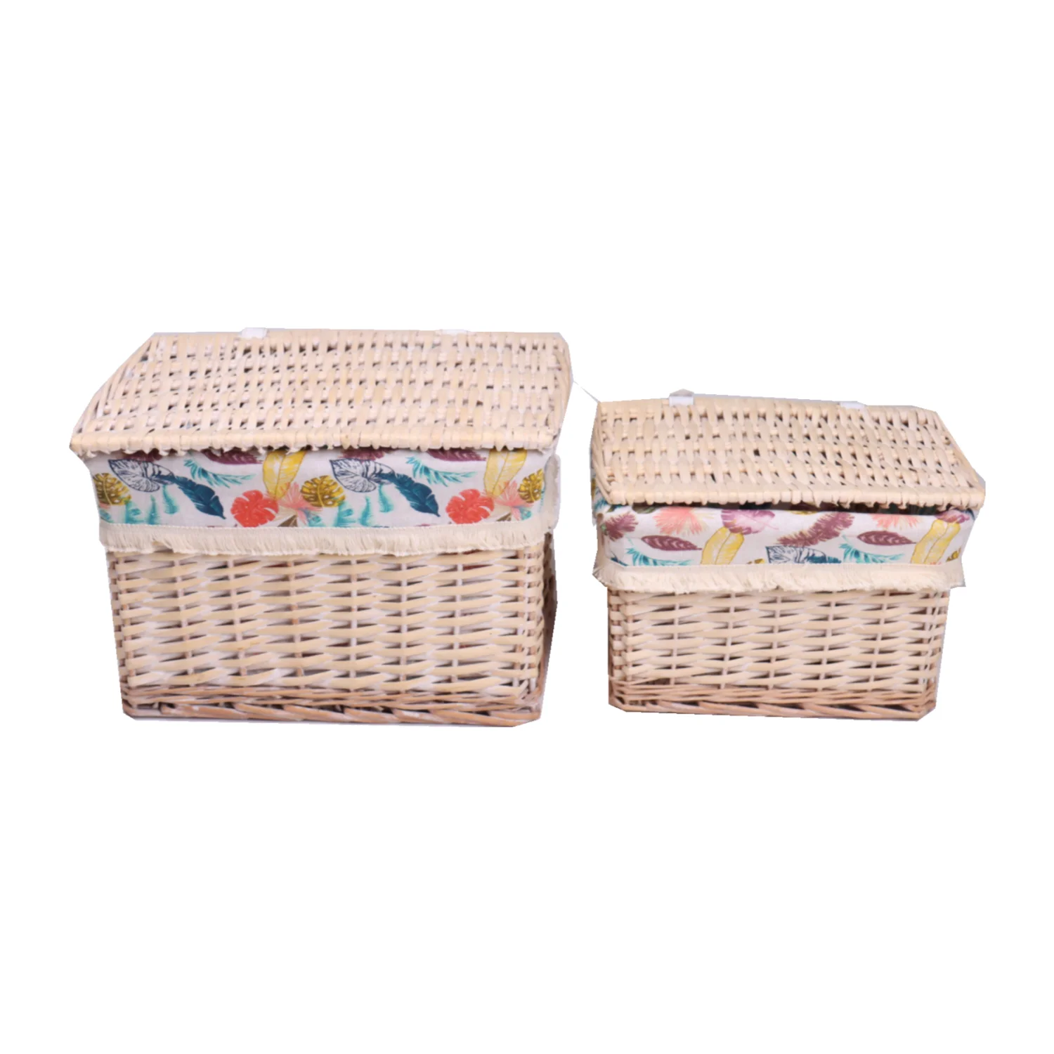 Pretty Small Rectangle Wicker Storage Box With Lids For Home Storage