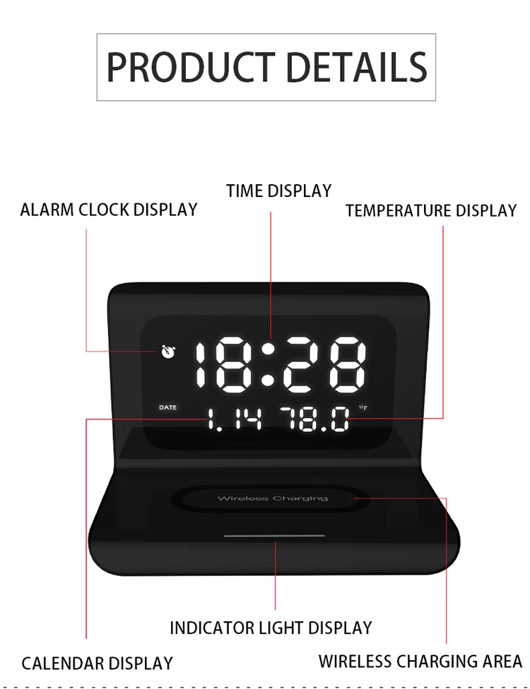 Wireless charging speaker 2020 alarm clock wireless charger 10W wireless phone charger