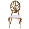 Classic dining room furniture rose gold restaurant chairs round back stacking armless restaurant chair