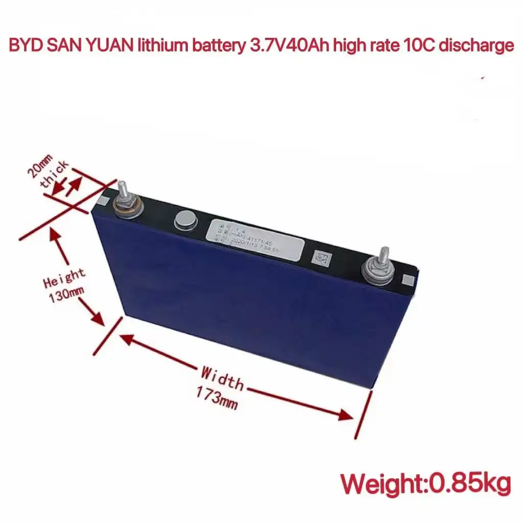 Byd Battery Lithium Ion Battery 3.7v 40ah High Rate 10c Discharge Cart