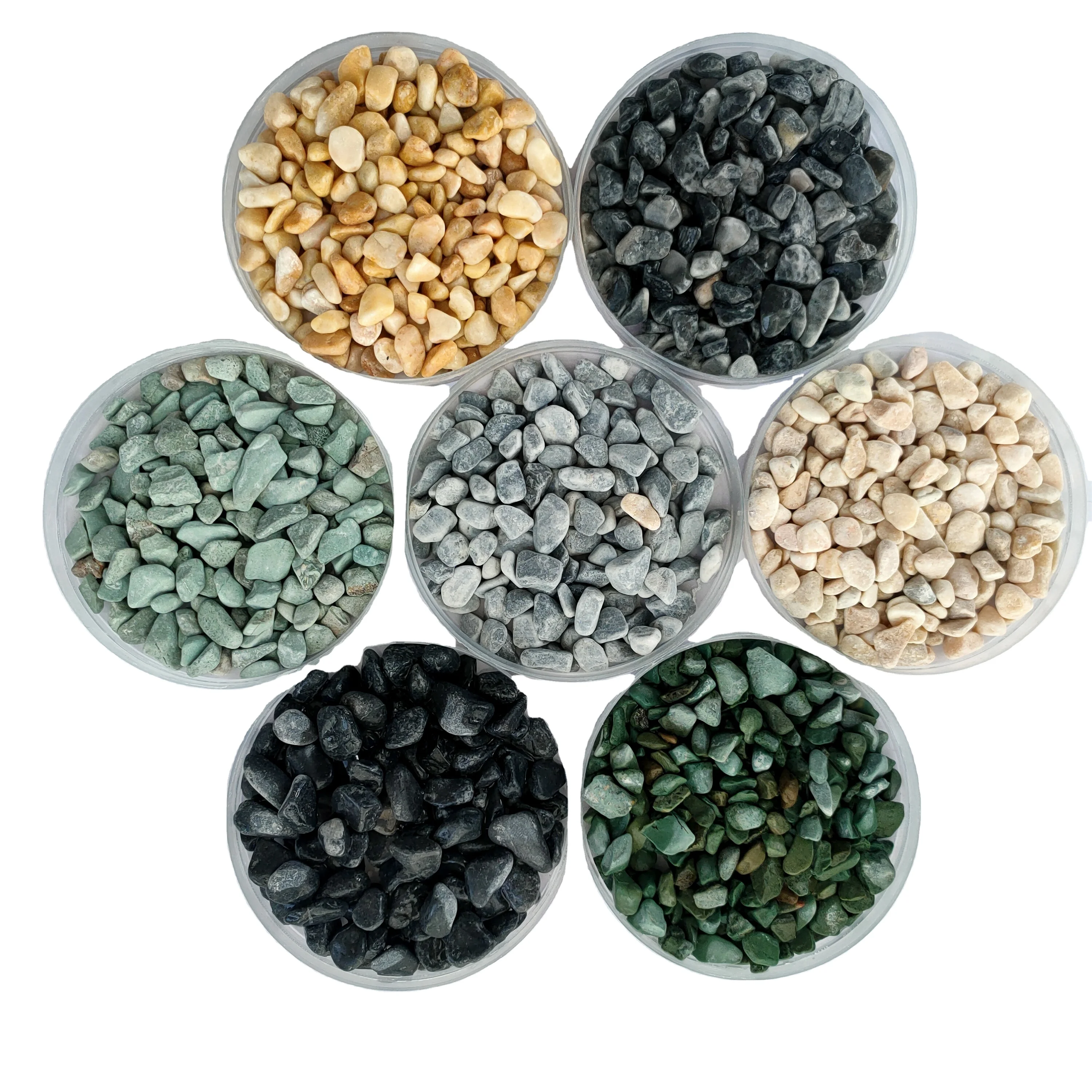 Natural Polished Rolling Flower Colored Jade Pebbles for Garden Landscaping and Fish Tank Decor Sports Flooring Accessory factory