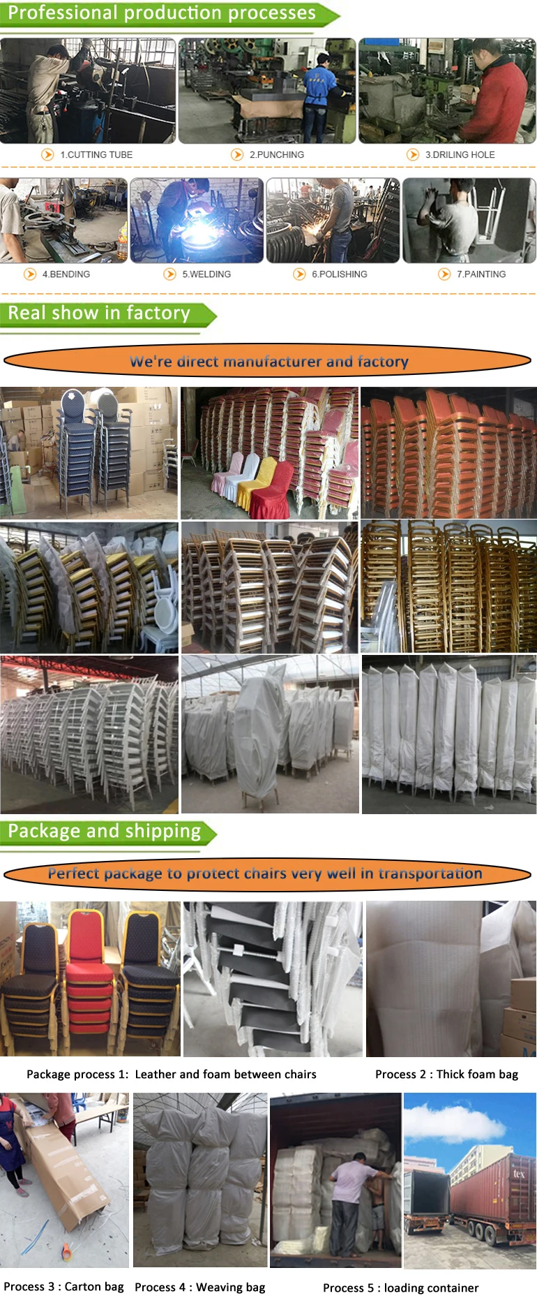 Wholesale Stackable Gold Stainless Steel Church Hotel Furniture Wedding