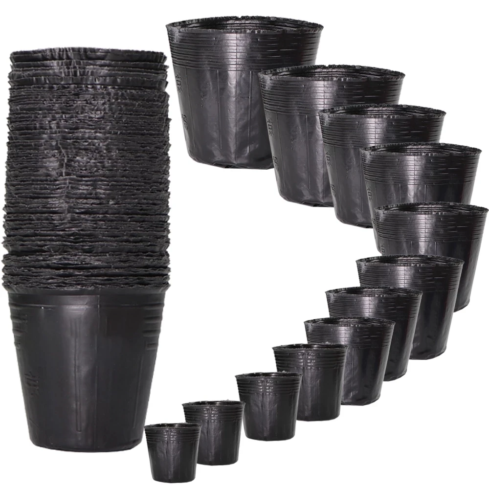 Sale Thicken Black Plastic Nursery Biodegradable Seed Starting Pot  Nutrition Flower Planting Bowl Small Plastic Plant Pots