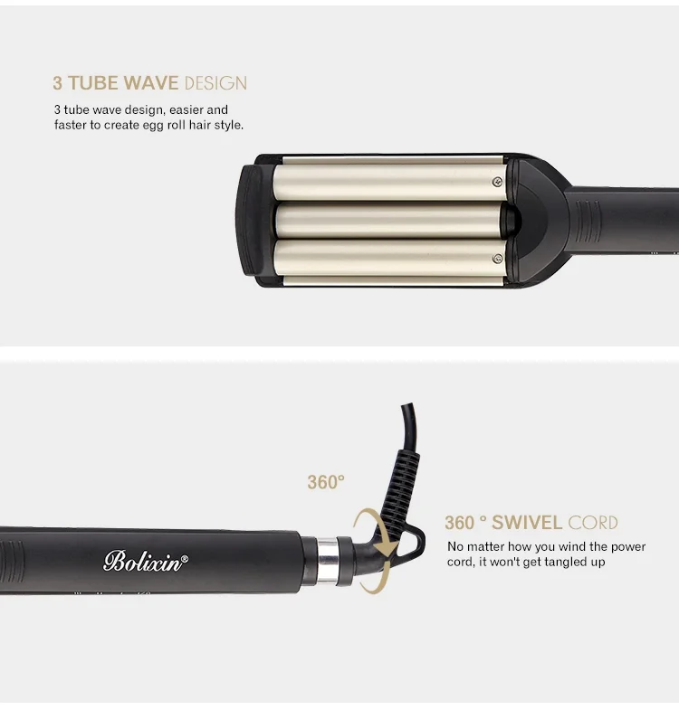 Amazon Hot Salon Pro Crimping Machine 3 Tubes Hair Curling Iron Curler Buy Hair Curling Iron