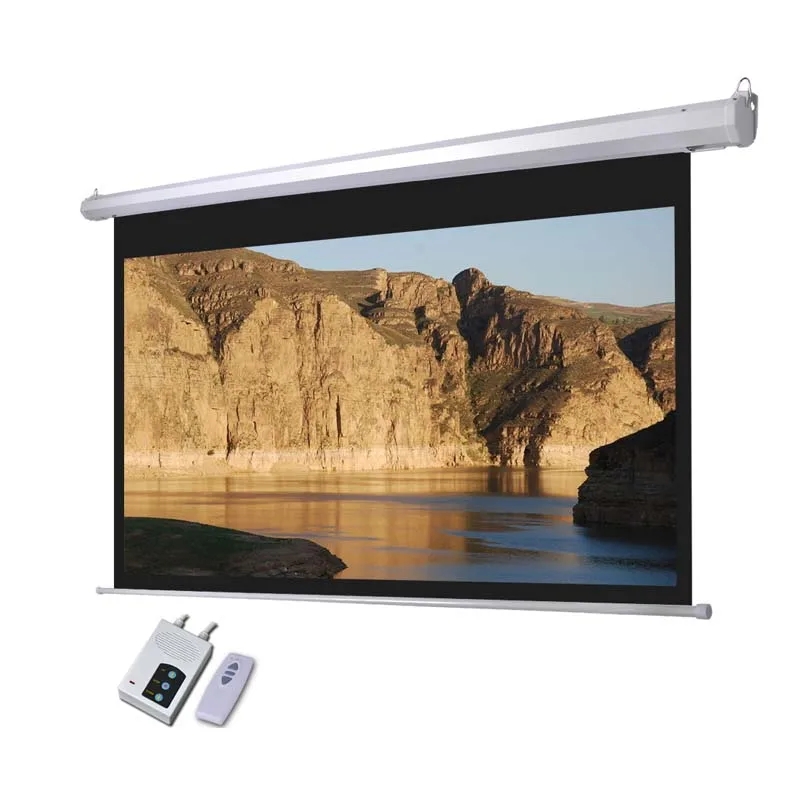 Home Theater 72 Inch Matte White Standard Electric Projection Screen 200 Inch Motorized Projector Screen
