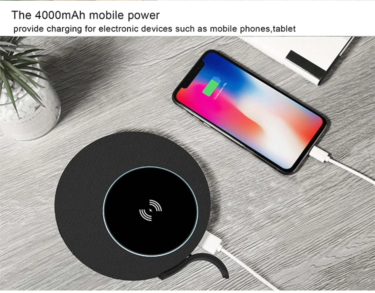 Round ABS plastic Mini outdoor waterproof bass wireless woofer for Bluetooth 5.0 speaker phones computer