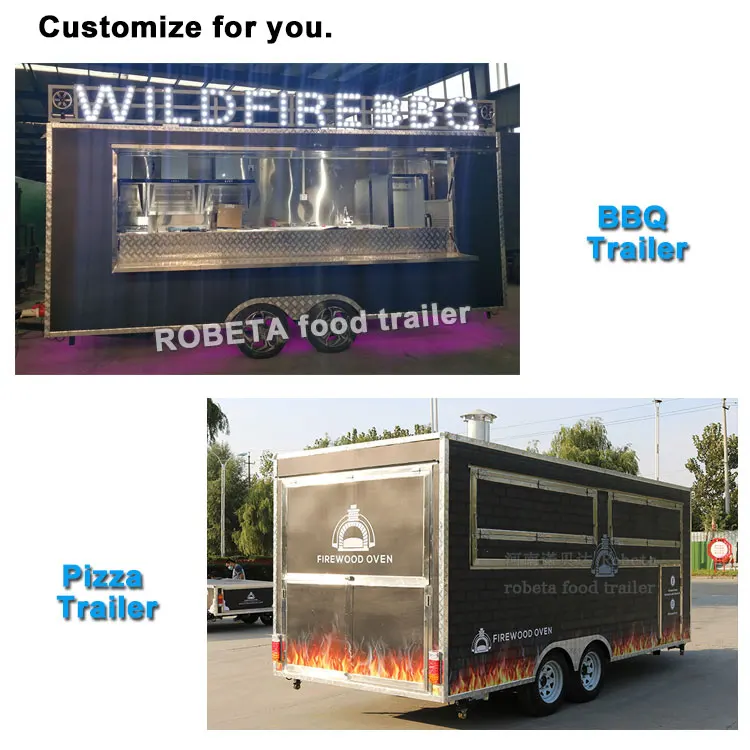 Pizza Oven Mobile Food Trailer Chinese Food Van Trailer Bbq Fast Food ...