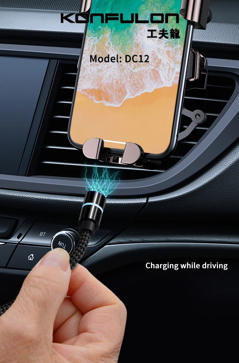 Konfulon 2A Magnetic Charging Cable 3 in 1 Nylon Braided Cable 3ft for iPhone/Huawei/Samsung - ANKUX.COM