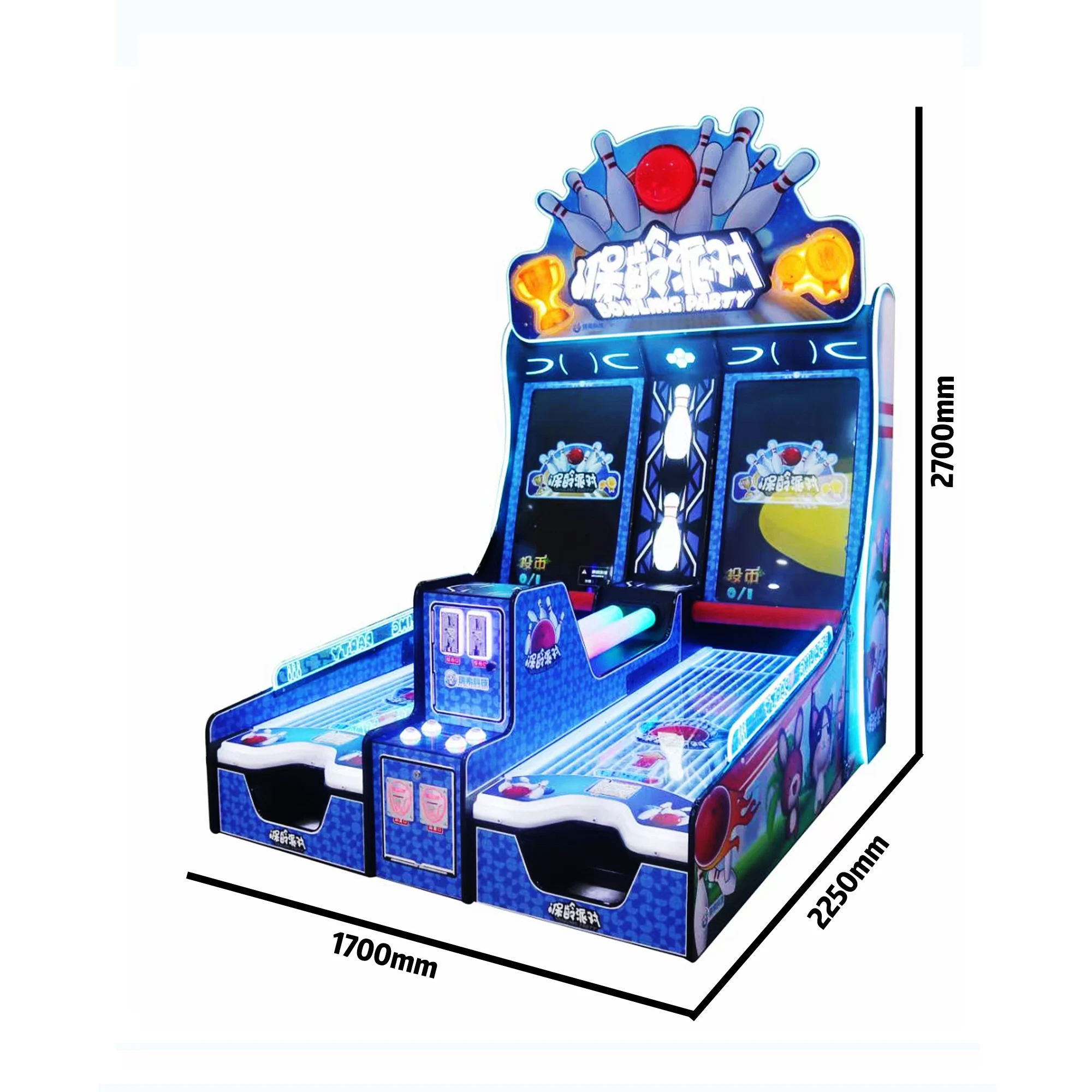RaiseFun Hot Sale Interactive Screen Bowling Arcade 2 Player Multi-Level Game Coin Operated for Kids and Parents factory