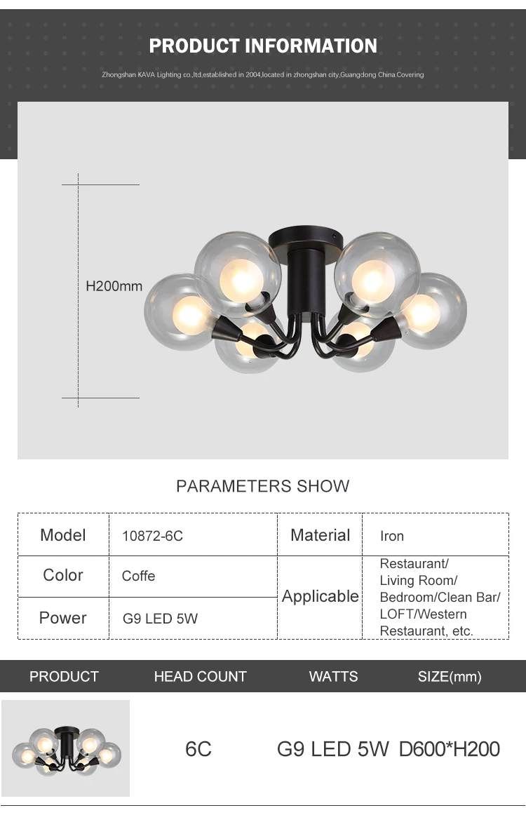 Modern Indoor Antique Decoration Home Decorative Round Ball LED Ceiling Lamp