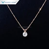 Tianyu rose gold simple gold chain necklace setting 1.25ct moissanite diamond for womens