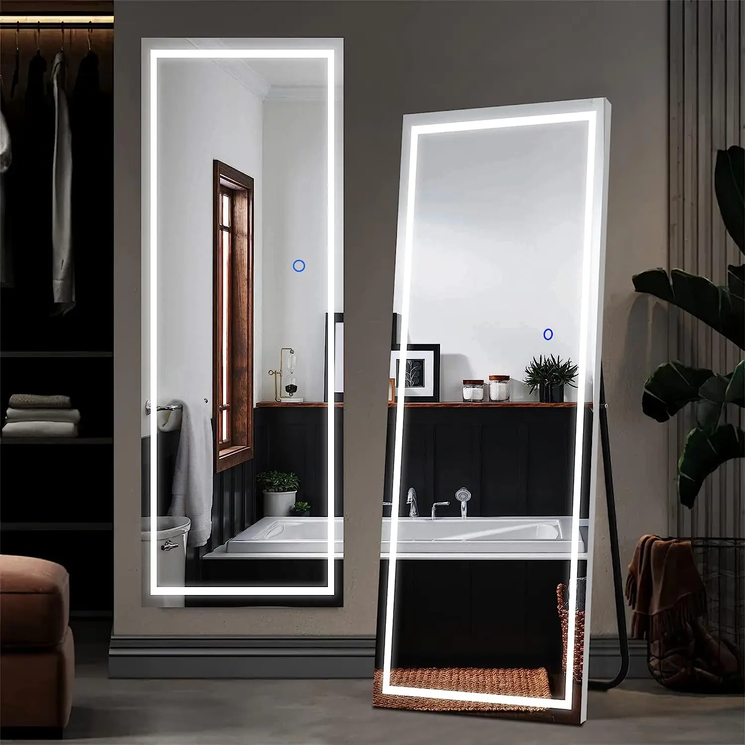 Custom Modern Simple Large Led Makeup Mirror Full-length Long Floor ...