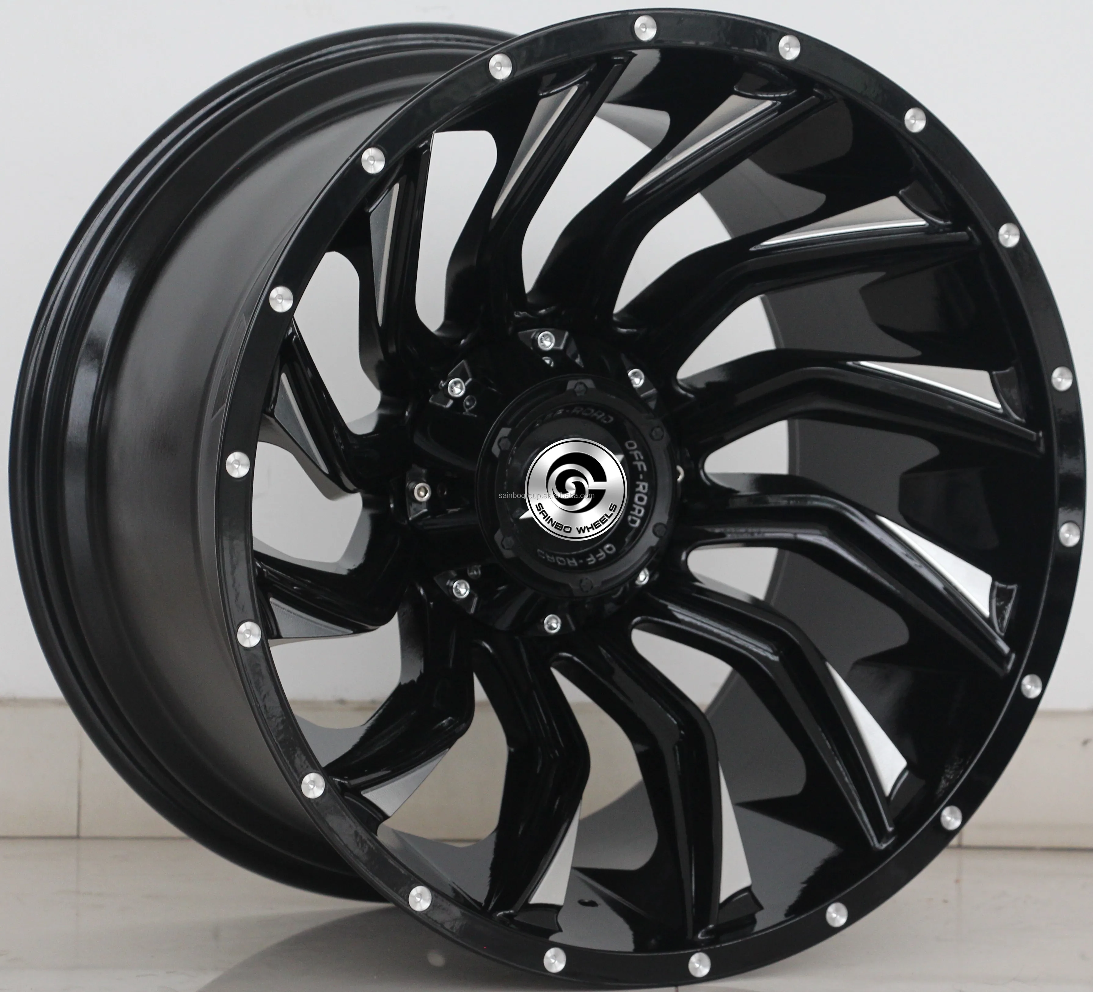 7黑色铣削窗口高品质越野车轮汽车铝合金轮毂