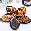 Creative metal ring plate stainless steel leaf jewelry plate dry fruit storage tray