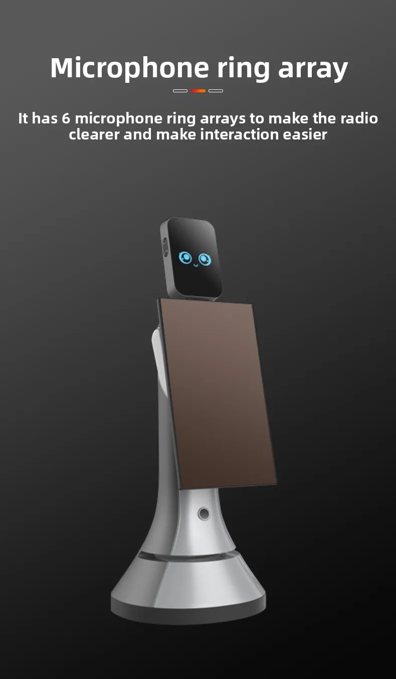 27-Inch Big Screen Display 6 Microphone Service Robot with Voice Interactive Welcome Feature Smart Reception Robot manufacture
