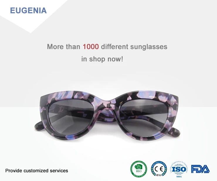 EUGENIA 2020 Fashion Newest Cat Eye Oversize Patterned Frame Women Sunglasses