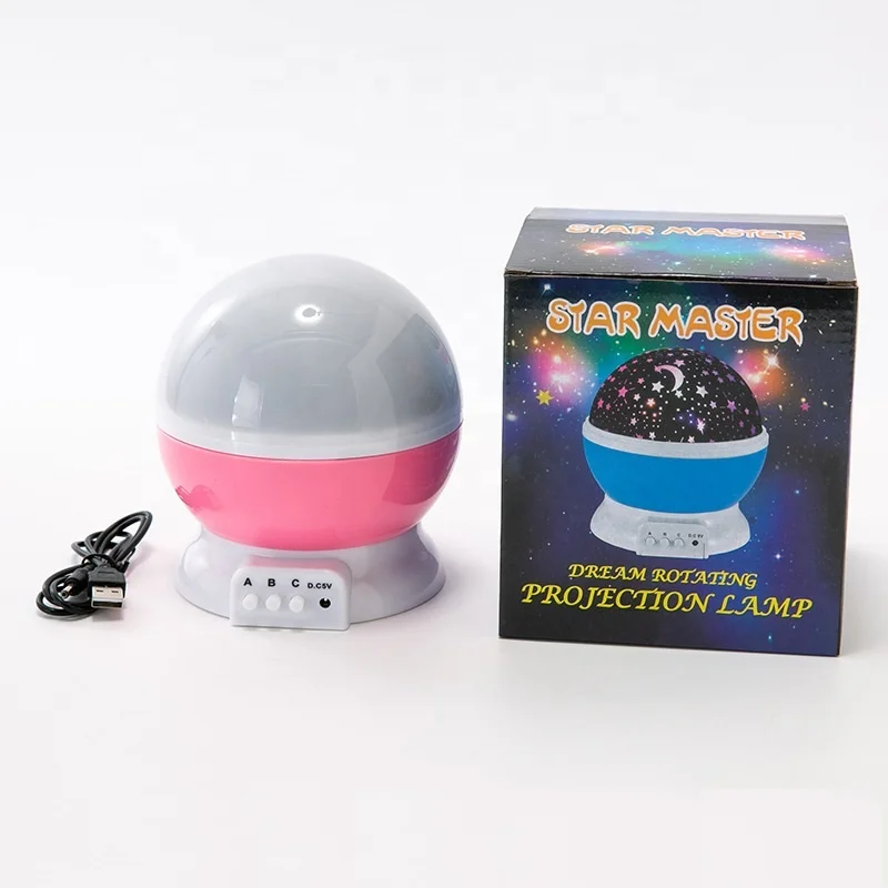 Star Master 360 Degree Rotation Star Night Light Projector, Rotating 9 Color Options Romantic Night Light Star Lamp