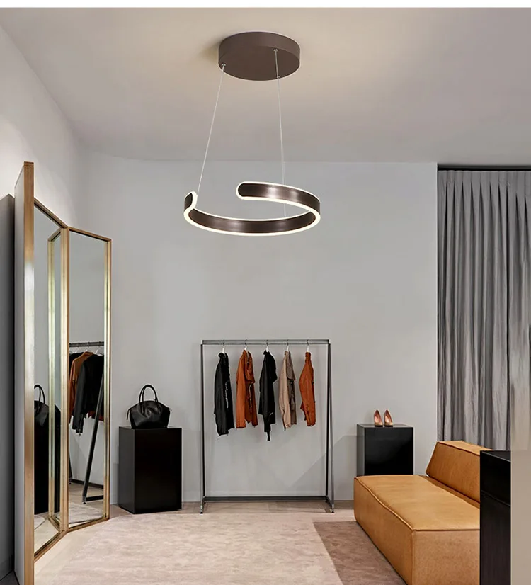 C shape black gold modern LED chandeliers lighting nordic pendant light  chandeliers lighting