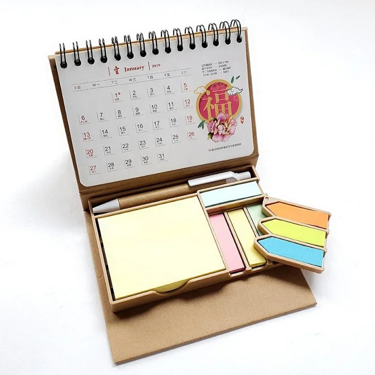 Oem 2022 Desk Top Calendar With Sticky Notes Custom Craft Paper Desk
