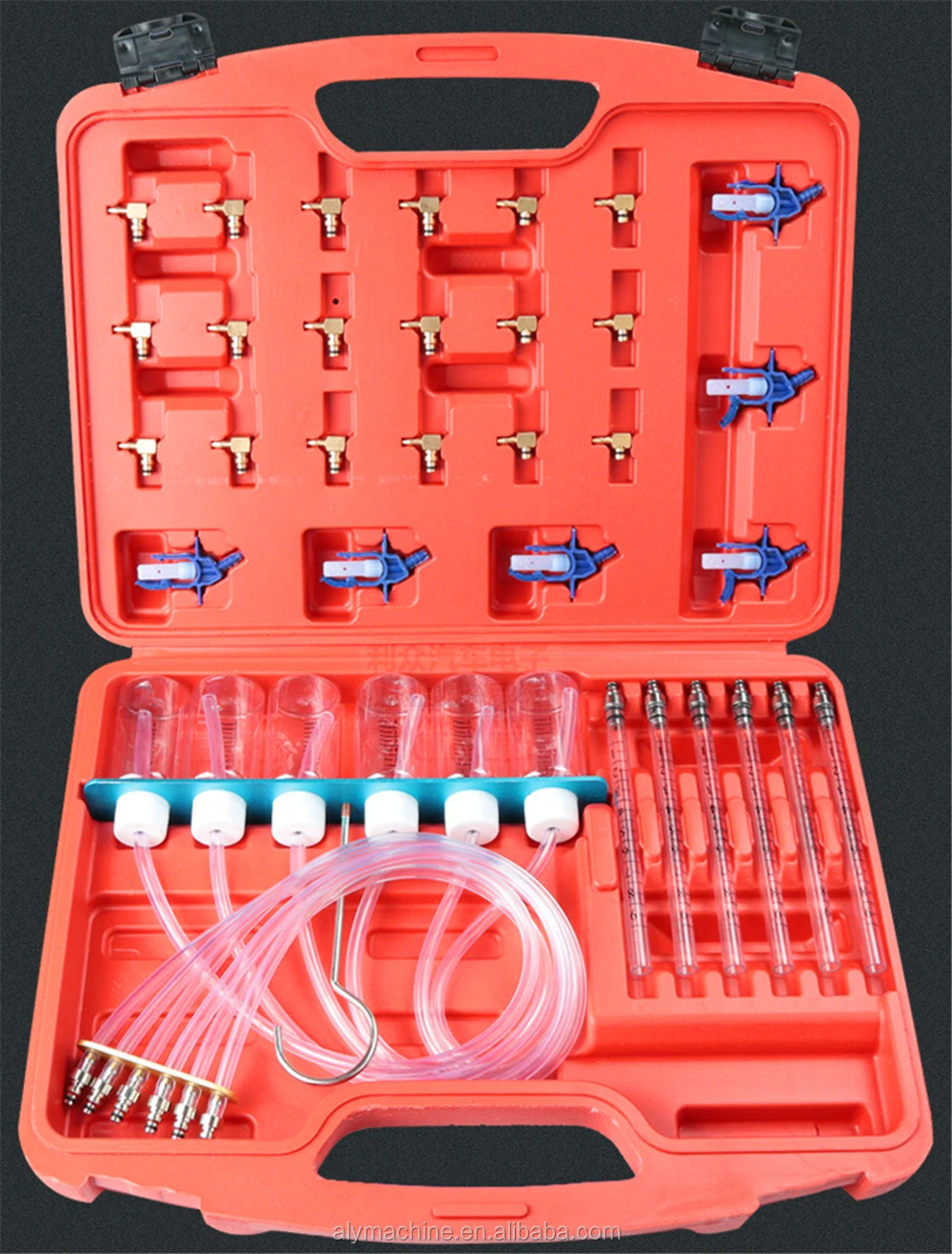 6 Cylinder Diesel Injector Flow Test Meter Adaptor Set Common Rail Tool