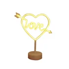 Colorful neon decorations love wedding hotel bar piercing heart design