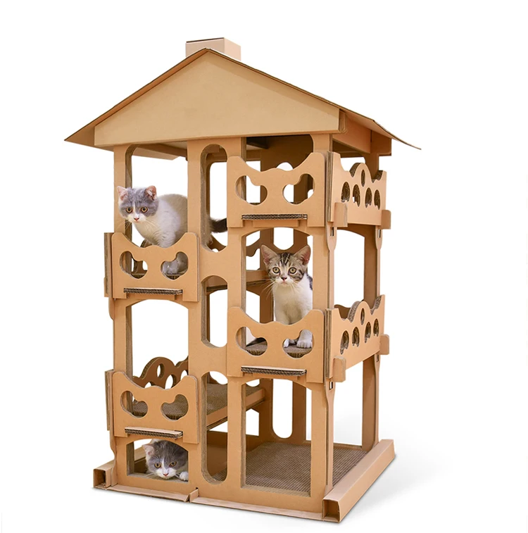 Large Corrugated Cardboard Cat Scratching Tower Cat Scratcher House