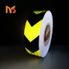 Arrow reflective sheeting markers labels tape fluorescent yellow black for warning