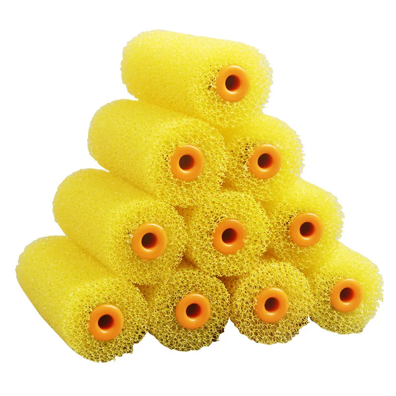 4" Inch Foam Paint Roller Refill Mini Paint Roller Cover Yellow Sponge