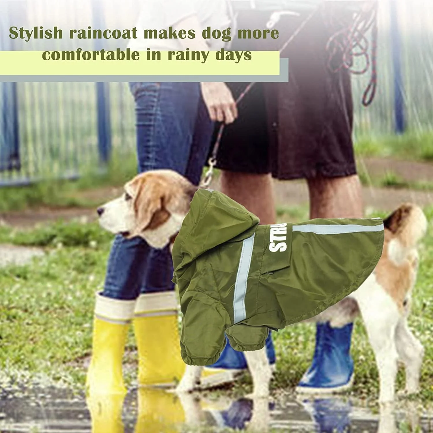 Zyz Pet Dog Raincoats Large Dogs Jacket Dog Clothes Apparel