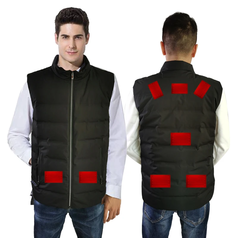 Waterproof Women Mens Outdoor Battery Rechargeable Far Infrared Heated Motorcycle Fleece Down Vest Jacket Clothes for Men