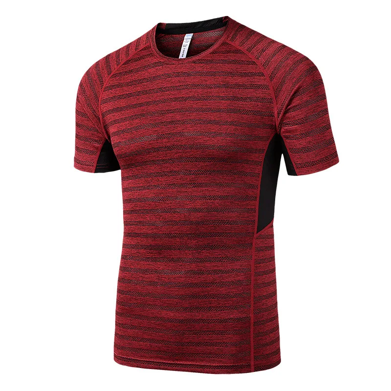 Dostosuj nową odzież sportową z krótkim rękawem, szybkoschnącą, siłownię, fitness, topy, sportowe, męskie, t-shirt, odzież fitness
