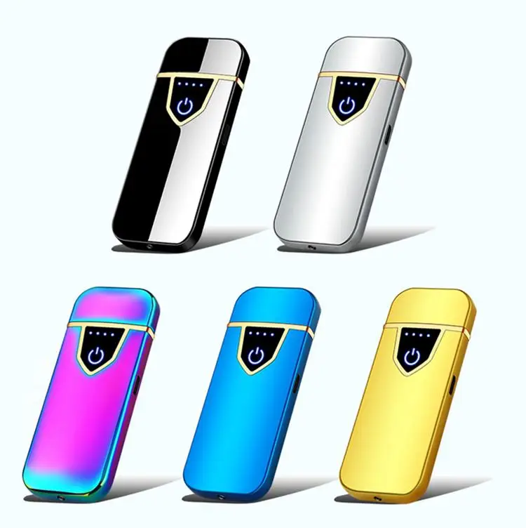Customized Windproof Metal Flameless USB Rechargeable Electronic Touch Lighter.jpg