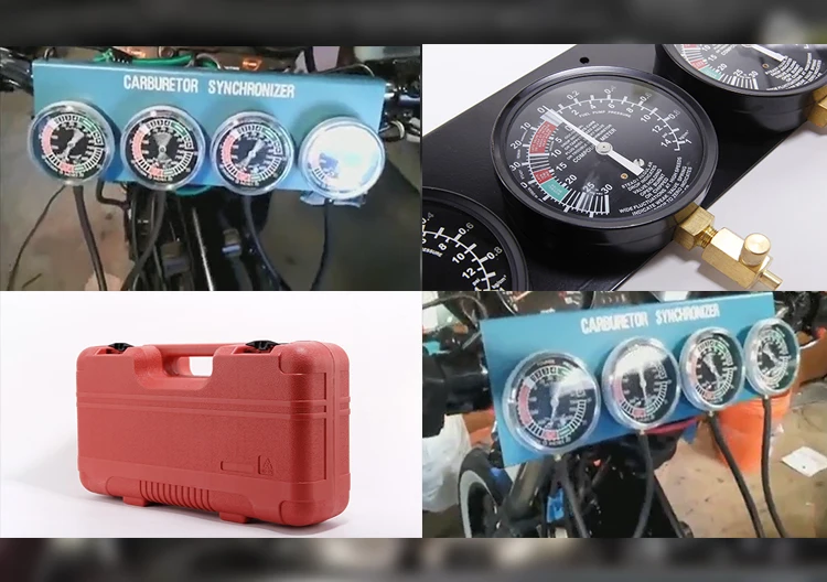 4pcs Motorcycle Fuel Carb Carburetors Gauge Kit Motorcycle Carburator