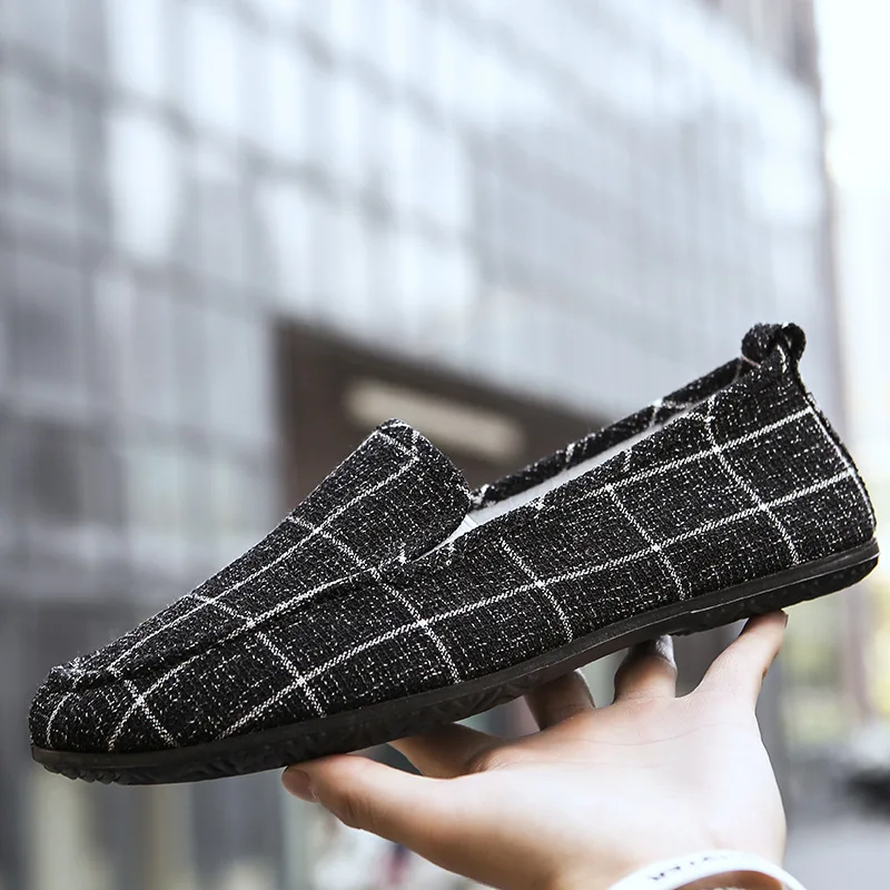 Professional Factory Men Driving Shoes canvas Loafers Male Casual Shoes