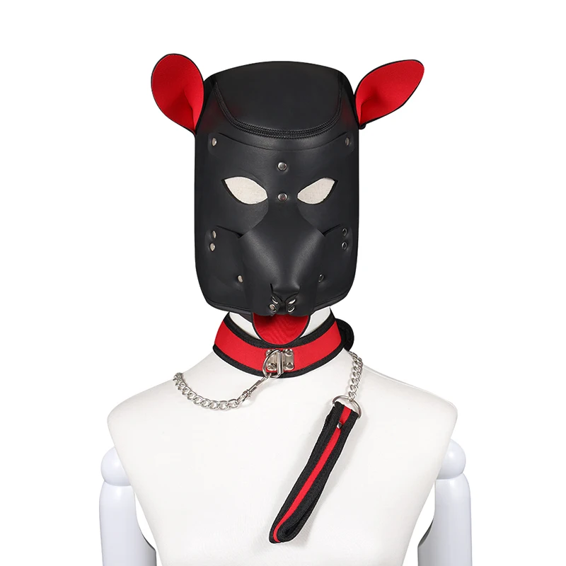 Chain and Red Leather Bra Fetish Cosplay