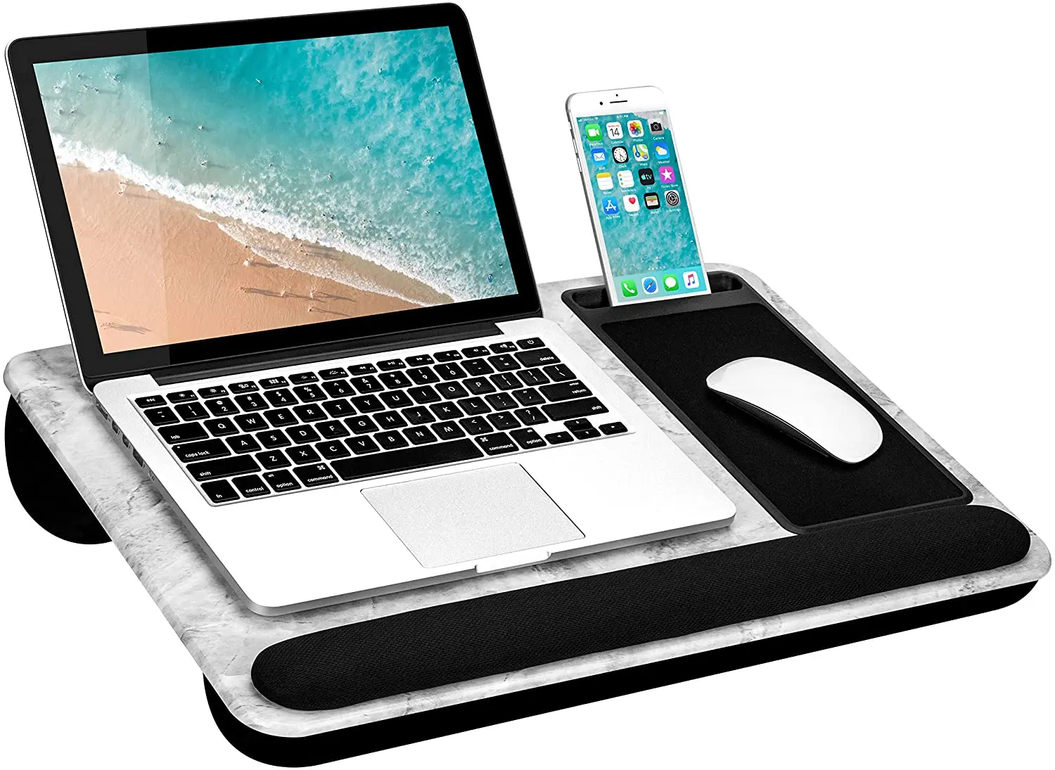 Lap Laptop Desk - Portable Lap Desk With Pillow Cushion Fits Up To 17 ...