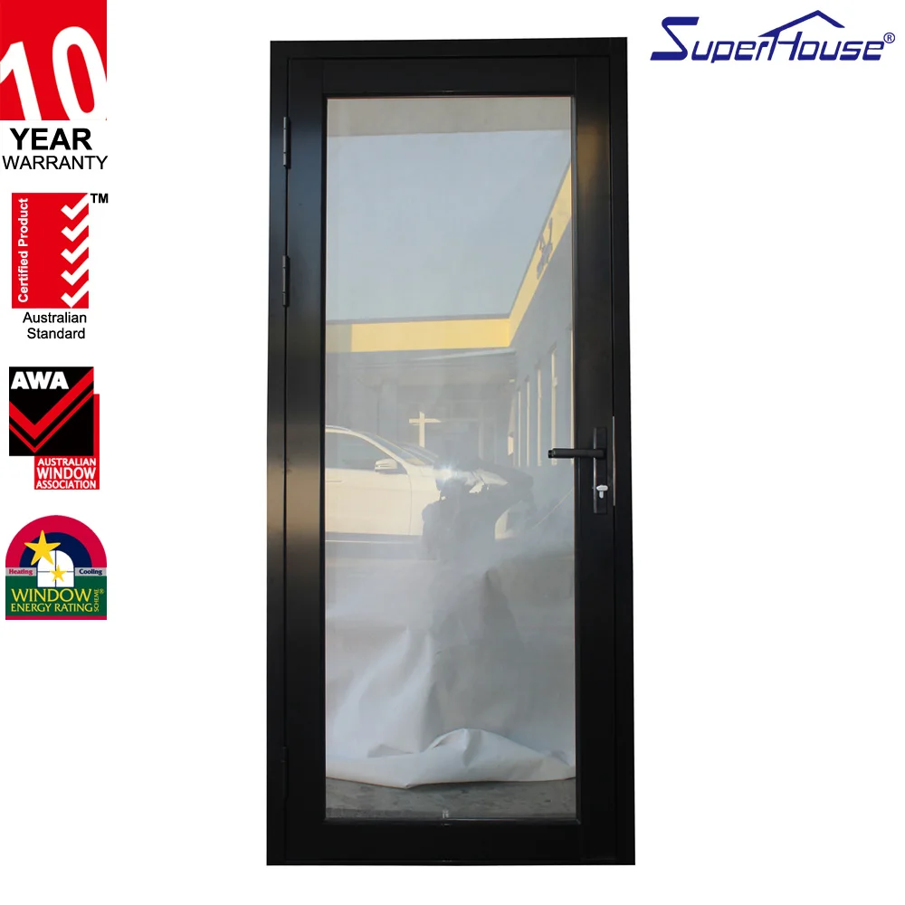 Thermal break glazed aluminum hinged door commercial system french doors casement door
